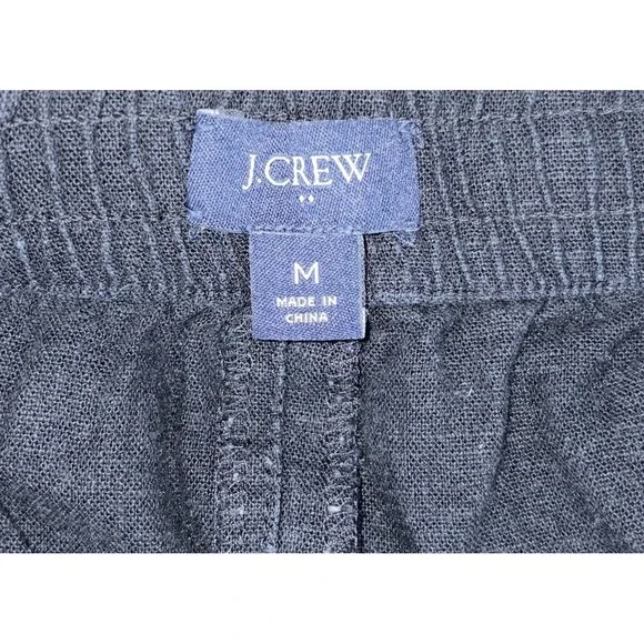 J Crew Shorts Womens Medium Black Linen Blend Drawstring Casual Pockets - Picture 4 of 6